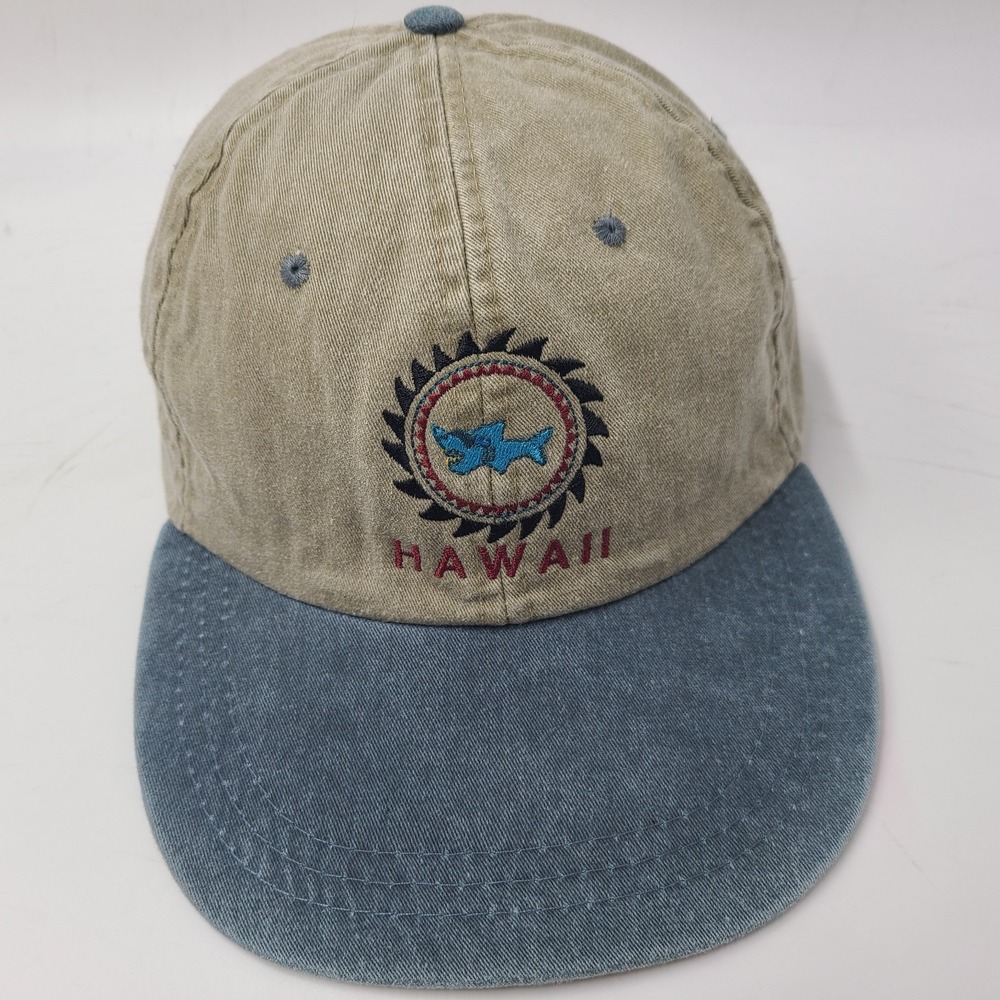 Vintage Hawaii Hat Strapback Beige Blue Adjustable Shark Cotton Casual‎ Wear Men